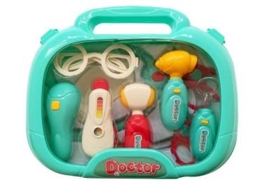 Trusa medicala pentru copii, valiza turcoaz, micul doctor, LeanToys, 4292  servieta