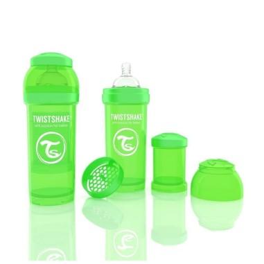 idei si jucarii calitative pentru copii, baieti si fete Biberon Twistshake Anti - Colici 260 ml Verde Twistshake 