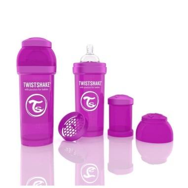 idei si jucarii calitative pentru copii, baieti si fete Biberon Twistshake Anti - Colici 260 m Violet Twistshake 