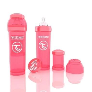 idei si jucarii calitative pentru copii, baieti si fete Biberon Twistshake Anti - Colici 330 ml Piersica Twistshake 