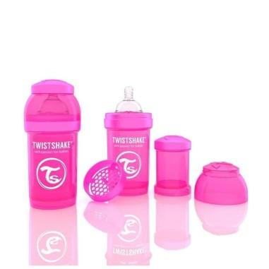 idei si jucarii calitative pentru copii, baieti si fete Biberon Twistshake Anti - Colici 180 ml Roz Twistshake 