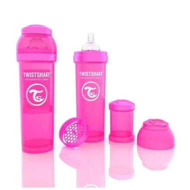 idei si jucarii calitative pentru copii, baieti si fete Biberon Twistshake Anti - Colici 330 ml Roz Twistshake 