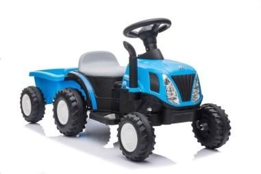 Tractor electric cu remorca pentru copii, albastru, LeanToys, 9331 poza blue fata