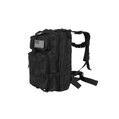 Ghiozdan/rucsac tactic, 5 compartimente, poliester 600D, negru, 20 L, 29x20x45 cm, Isotrade