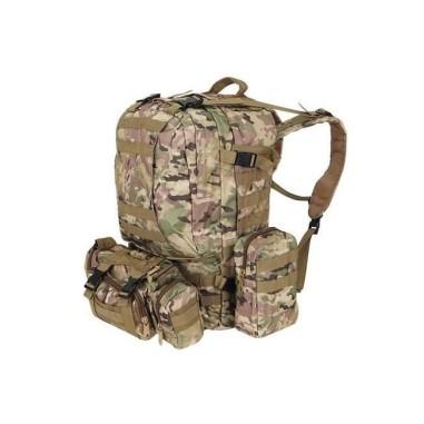 Ghiozdan/rucsac tactic, cu 3 compartimente detasabile, poliester 600D, 45 L, 50x16x60 cm, Isotrade