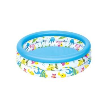 Piscina gonflabila pentru copii, rotunda, model pestisori, 122x25 cm, Bestway Ocean Life 