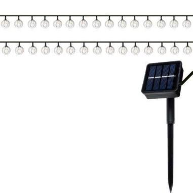 Ghirlanda solara, tip sirag de becuri, LED, 2V, 8 moduri iluminare, IP65, 2.2 cm, 4.3 m