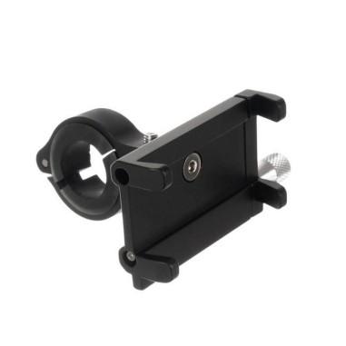 Suport de telefon pentru bicicleta, aluminiu, cu cauciuc, negru, 8x4.5x8 cm, Trizand