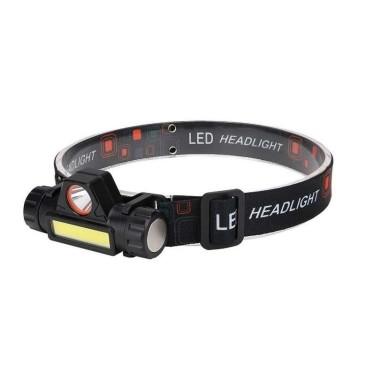 Lanterna de cap, LED COB+CREE, cu magnet, curea reglabila, 200 lm, USB, Trizand