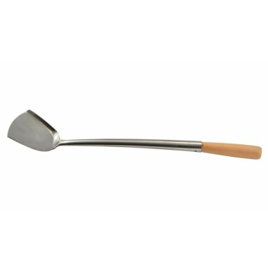 Spatula pentru tigaie/vas wok, inox, maner lemn, 50 cm, Perfect Home