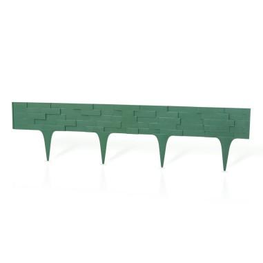 Gard pentru gradina din plastic flexibil, verde, model piatra, set 3 buc, 78x9.5/20 cm, 2.34 m, Gardenplast