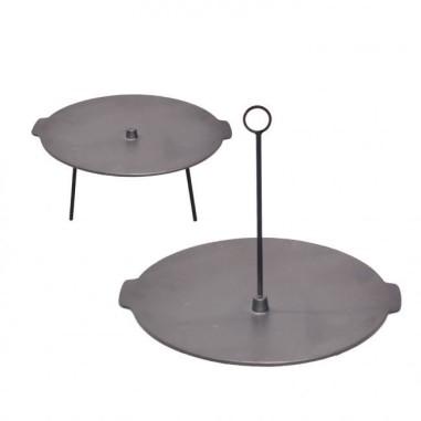 Disc pentru gratar,�fonta, 2 functii, cu picioare si agatator, 44x23.5 cm, Perfect Home