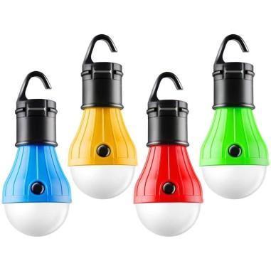 Lampa pentru gradina, camping, tip bec, multicolor, 3xAAA, 5.3x5.3x12 cm