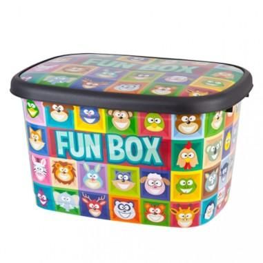 Cutie depozitare pentru copii , 50 litri, FUN BOX, multicolor cu animalute - Mizan produs de vanzare-poza- 1