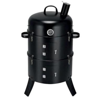 Gratar gradina, grill�rotund, cu capac, 3 etaje, 44x78 cm, Smoker