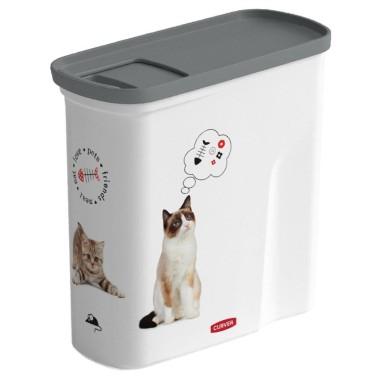 Recipient stocare mancare, pentru animale, model pisica, plastic, 2 L, 21x9x19 cm, Strend Pro 