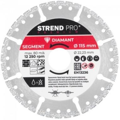 Disc diamantat segmentat, universal,�vacuum brazed, taiere umeda si uscata, 115 mm, Strend Pro Premium�