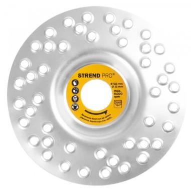 Disc circular slefuit, modelat, cu gauri, otel carburat, pentru lemn, plastic, 125x22�mm, Strend Pro