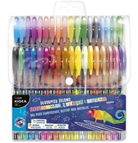 Set de 36 pixuri cu gel, Kidea, multicolore