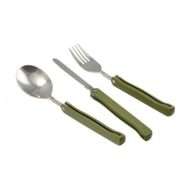 Tacamuri camping cu husa de poliester, inox, pliabile, set 3 piese, 19.5 cm, Perfect Home�