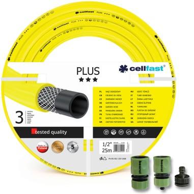 Furtun de gradina, 3 straturi,�+ cadou 2 cuple, 1 adaptor, 1/2", 25 m,�Cellfast Plus