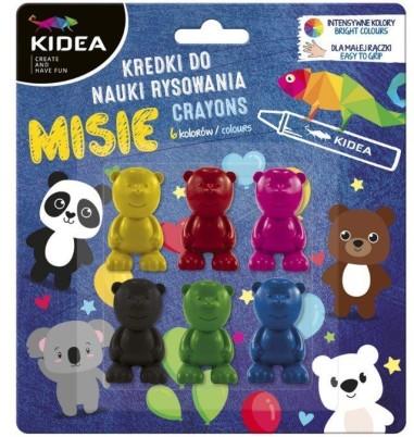 Set creioane dragute in forma de ursuleti, pentru copii, Kidea, multicolore