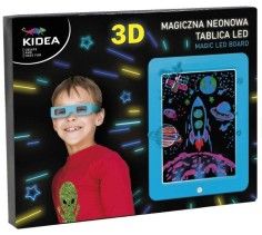 cutie Tablita de desenat magica 3D cu LED, pentru copii, albastru