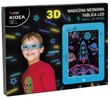 cutie Tablita de desenat magica 3D cu LED, pentru copii, albastru