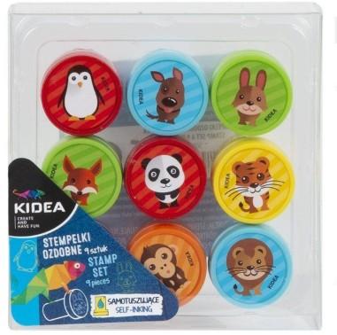 Set 9 stampile de jucarie pentru copii, cu animalute, din plastic multicolor