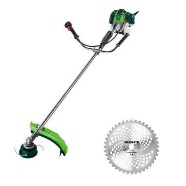 Motocoasa, trimmer, pentru tuns iarba, pe benzina, cu disc circular vidia, 1400 W, 1.9 CP, 25.5 cm, Verto