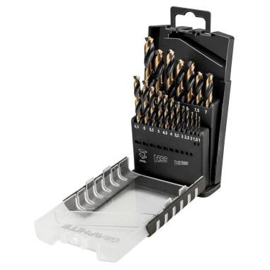 Burghie pentru metal, HSS, set 19 buc, 1-10�mm, Graphite