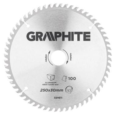 Disc circular vidia, pentru aluminiu, 100�dinti, 250x30 mm, Graphite�