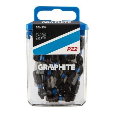 Set varfuri, biti, de impact, PZ2, 1/4", 20 buc, PZ2x25 mm, Graphite