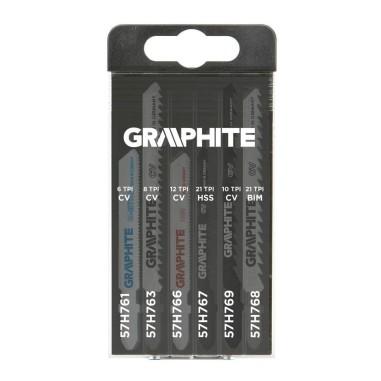 Panza, lama, fierastrau pendular, pentru lemn, metal, prindere tip T,�set 6 buc, Graphite