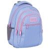 poza din fata Ghiozdan ergonomic de scoala pentru fetite, Derform BackUP, 3 Compartimente, albastru cu roz