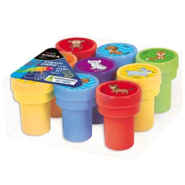 Set 9 stampile de jucarie pentru copii, cu diverse animalute, din plastic multicolor Kidea - produs de calitate si ieftin