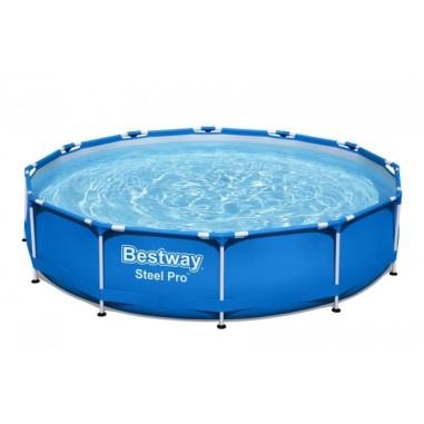 Piscina structura metalica, rotunda, albastru, 366x76 cm, Bestway Steel Pro 