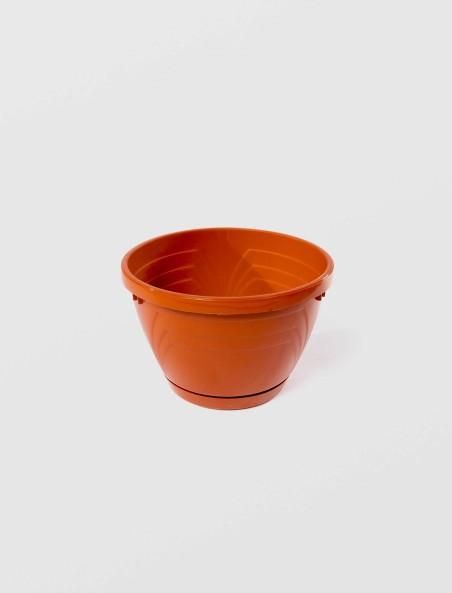 Ghiveci Lux cu Tava, STERK, 19X13 cm, Plastic Maro - Sterk produs de vanzare-poza- 1