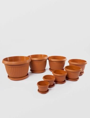 Ghiveci Bella cu Tava, STERK, 15x11 cm, Plastic Maro - Sterk produs de vanzare-poza- 2