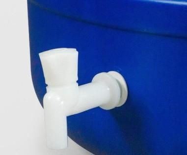 Bidon 420 litri, cu capac prin infiletare si robinet, Sterk, Plastic Albastru