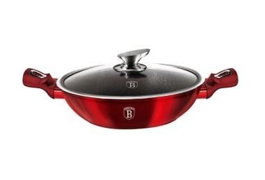 Cratita cu capac, tip WOK, Berlinger Haus, 30 cm, Burgundy Metallic Line, BH 7110