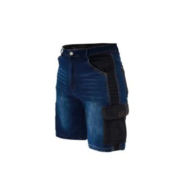 Pantaloni scurti de lucru tip blugi, slim fit, model Denim, marimea L/52, Dedra