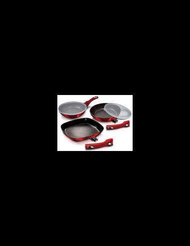 5 piese Tigaie set cu maner detasabil, Metallic Line Burgundy EditionBH/6796 Berlinger - produs de calitate si ieftin