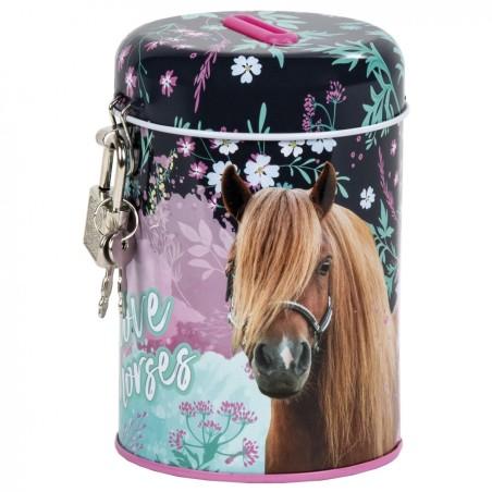 Pusculita cu lacatel si cheie, multicolora cu caluti, pentru fetite, Kidea SKK023