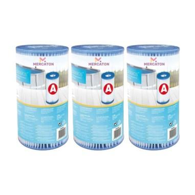 Set 3 buc Filtru de forma cilindrica pentru pompe de piscina de la 2.006l/h la 5.678l/h, Echivalentul Filtru Tip A 29000, 20 x 5