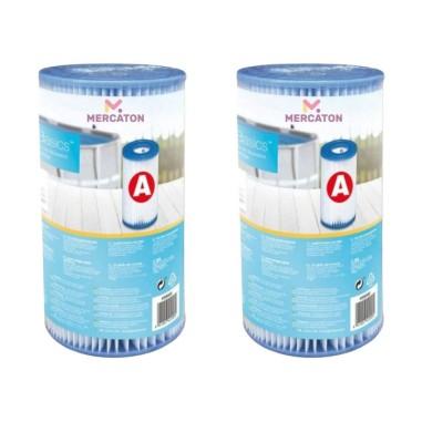 Set 2 buc Filtru de forma cilindrica pentru pompe de piscina de la 2.006l/h la 5.678l/h, Echivalentul Filtru Tip A 29000, 20 x 5