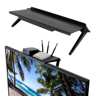 Suport pliabil de depozitare pentru TV sau Monitoare LCD, Maxim 4 Kg, Negru, 33 x 16.5 x 2.5 cm