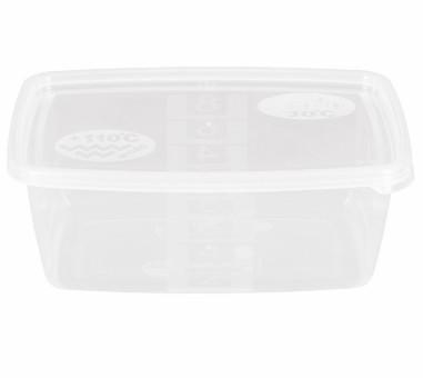 Cutie alimentara gradata, capac inclus, 800 ml, transparenta, 174x115x70 mm