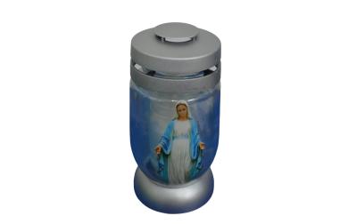 Candela din sticla cu capac, Maica Domnului Fecioara Maria