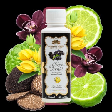 Parfum de rufe albe si color, 200 ml, 40 spalari, Cashmere Aroma, Black Orchid